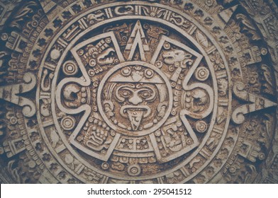 Mayan Calendar with Retro Intagram Style Filter