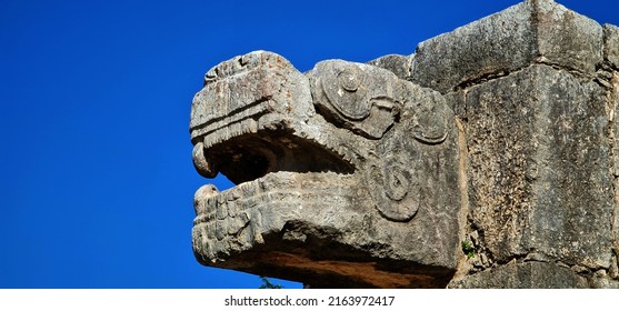 
Mayan Feathered Serpent Head Scculture