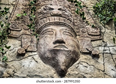 Mayan God Carved In The Rock