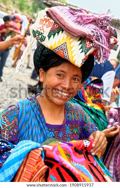 Mayan Indian Woman Wearing Traditional Huipil Stock Photo (Edit Now ...