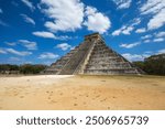 Mayan Pyramid Chichen Itza Mexico. Landscape. View of the El Castillo (Temple of Kukulkan), Chichen Itza Mexico.