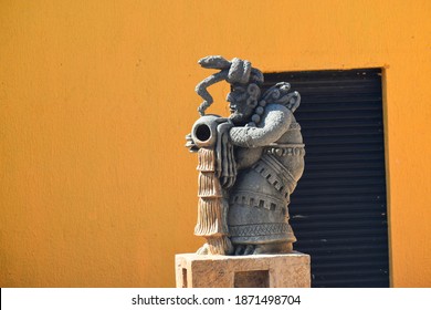 Mayan Statue in Tulum Mexico