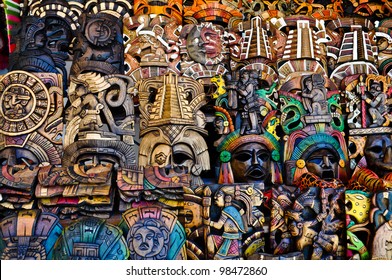Mayan Wooden Masks for Sale