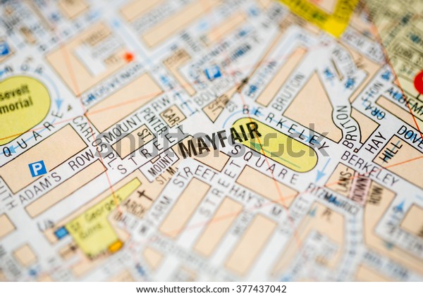 Mayfair London Uk Map Stock Photo Edit Now 377437042   Mayfair London Uk Map 600w 377437042 