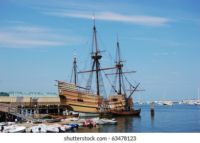 The Mayflower II At Plymouth, Massachusetts, USA. 