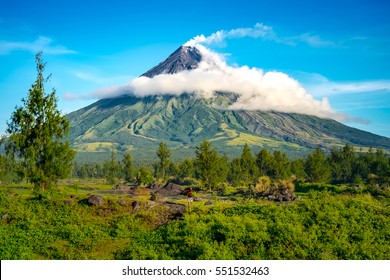 Mayon Volcano is an active stratovolcano in the province of Albay in Bicol Region, on the island of Luzon in the Philippines. Renowned as the "perfect cone" because of its symmetric conical shape