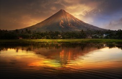 Mayon Volcano, Philippines,digital Editing Image