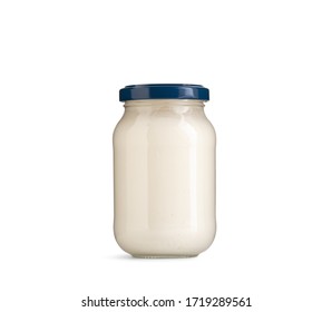 Mayonnaise Or Dressing In Bottle On White Background