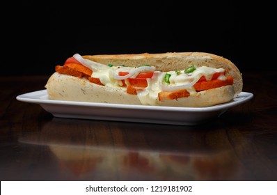 Mayonnaise And Steak Sandwich Submarine