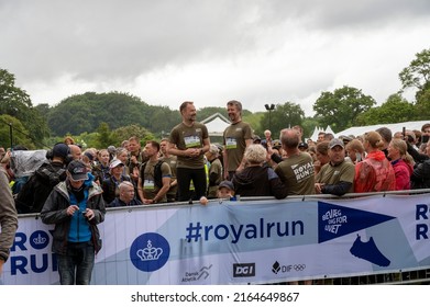 Mayor Of Aarhus Jacob Bundsgaard And Crown Prince Frederik Laughing At Royal Run In Aarhus, Denmark On 6 June 2022