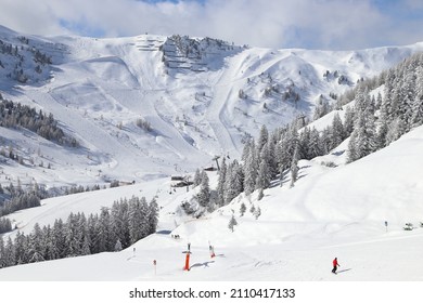 Mayrhofen - Austrian Alps winter ski resort in Tyrol. Austrian Central Alps.