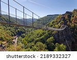 Mazamet pedestrian steel footbridge in the south east of France
