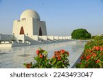 Mazar-e-Quaid - Mausoleum of the founder of Pakistan, Muhammad Ali Jinnah. Famous landmark of of Karachi city in Pakistan.