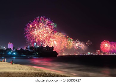 Mazatlan, Sinaloa, Mexico - Jun 10 219 - Artificial Games On A Carnival Night -