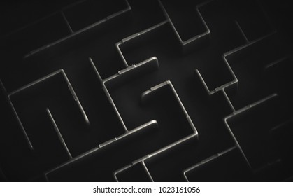 maze in black and white background - Shutterstock ID 1023161056