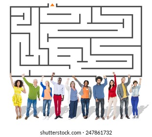 Maze Challenge Direction Concept