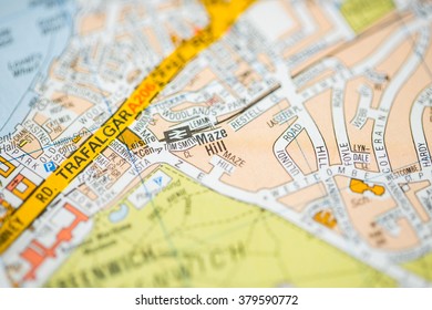 Maze Hill. London, UK map. - Shutterstock ID 379590772