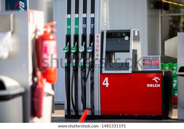 Mazeikiai/Lithuania August 17, 2019\
ORLEN fuel and gas\
station.PKN Orlen is a major Polish oil refiner and petrol\
retailer. 
