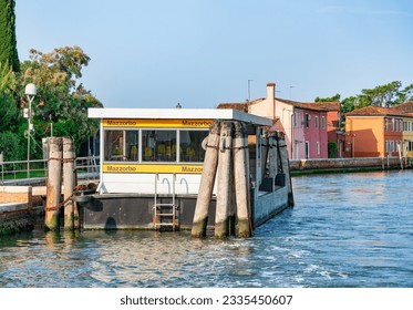 Mazzorbo vaporetto station in Venice Lagoon, Italy.