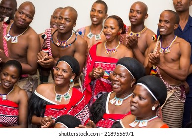 Mbabane, Swaziland - March 21, 2013: Swazi Singers Wearing Traditional Garb