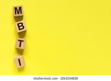 MBTI types test, text on yellow banner with copy space for text. - Shutterstock ID 2061034838