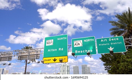 Mc Arthur Causeway To Miami Beach - Traffic Signs