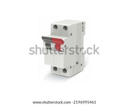 MCB Miniature Circuit Breakers on White Background