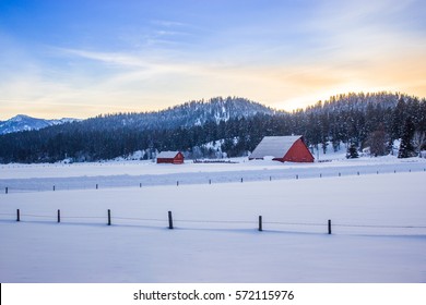 McCall Idaho Winter Barn 