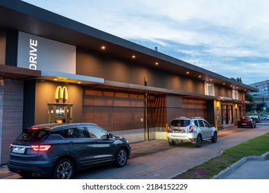 McDonald's Drive Thru Service. Minsk, Belarus, 2022