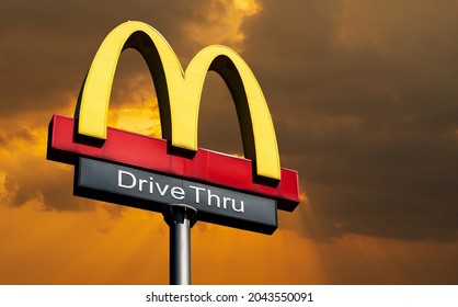 Mcdonalds Logo 24 Hour Drive Thru Stock Photo (Edit Now) 2043550091