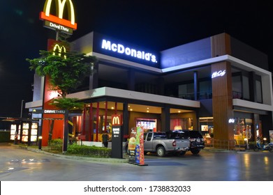 Ayutthaya​ - Thailand,23/05/2020​: The McDonald's logo has branches around the world. The legendary deliciousness of McDonald's hamburgers began in the 1940s. Dick & Marice, McDonald's two brothers.