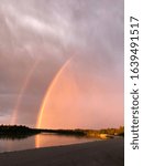 McGrath Alaska Kuskokwim River Double Rainbow