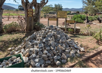 MCGREGOR, SOUTH AFRICA - APRIL 8, 2021: The memorial cairn at Eseltjiesrus near McGregor in the Western Cape Province