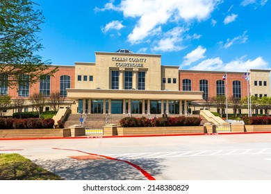 McKinney, Texas, USA - April 20th, 2022: Collin County Courthouse Exterior