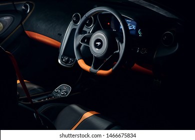Mclaren 570s Black and Orange interior, right hand drive.