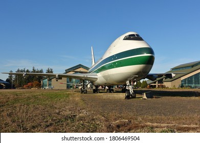 MCMINNVILLE, OR -2 NOV 2019- View Of The Evergreen Wings And Waves Waterpark, An Indoor Waterpark With A Boeing 747 Airplane In Oregon, United States.