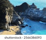 McWay Falls in Big Sur, California, is a stunning 80-foot waterfall that cascades directly onto a secluded beach along the Pacific coastline. Nestled within Julia Pfeiffer Burns State Park (picture4)