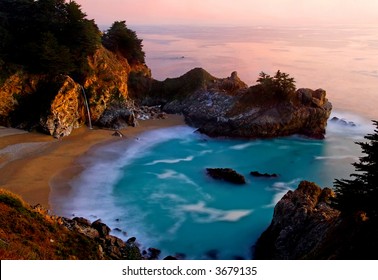 McWay Falls at Big Sur at sunset, California - Powered by Shutterstock