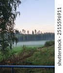 Meadow in Janakkala, Finland at sunset 