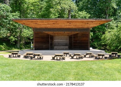 Meadow Pavilion At Wolf Trap National Park For The Performing Arts. Covered Outdoor Stage At Performing Arts Center On National Park Land In Fairfax County, Near Vienna, Virginia.