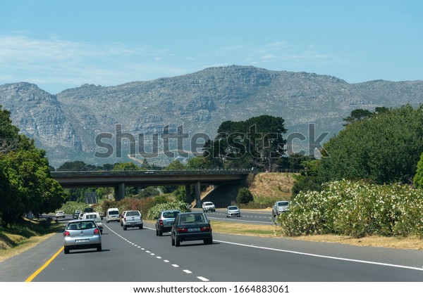 Meadowbridge, Cape Town, South Africa. Dec 2019.\
The M3 motorway from Cape Town to Muizenberg at junction 15 for\
Meadowbridge and M38\
highway.