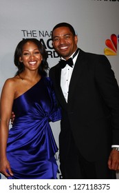 Meagan Good, Laz Alonso At The 44th NAACP Image Awards Press Room, Shrine Auditorium, Los Angeles, CA 02-01-13