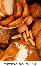 meal egg and different sorts of bread