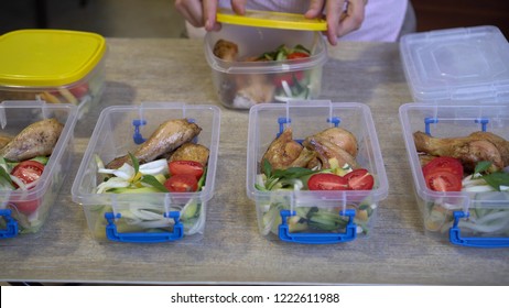 Meal In Take Away Containers. Healthy Family Meal Prep For The Week