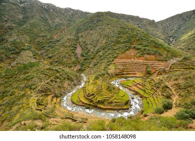 Meander Of The Malvellido River In The Town Of El Gasco, In The District Of Las Hurdes, Which Became Famous Thanks To The Film By Luis Buñuel. Extremadura, Spain