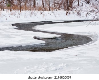 The Meandering Cold Current Of The Icy Credit River