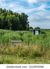 Meandering Path To Caravan In Field