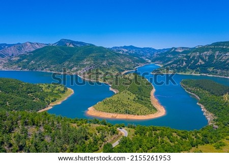 The meanders of Arda river near Ribartsi village in Bulgaria