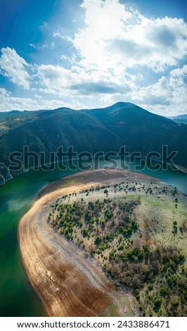 The meanders of Arda river near Ribartsi village in Bulgaria
