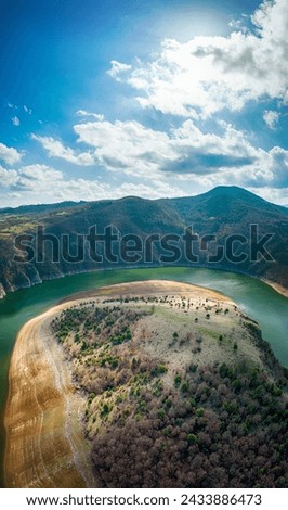 The meanders of Arda river near Ribartsi village in Bulgaria
